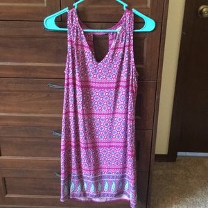 Old Navy sleeveless shift dress, purple and blue